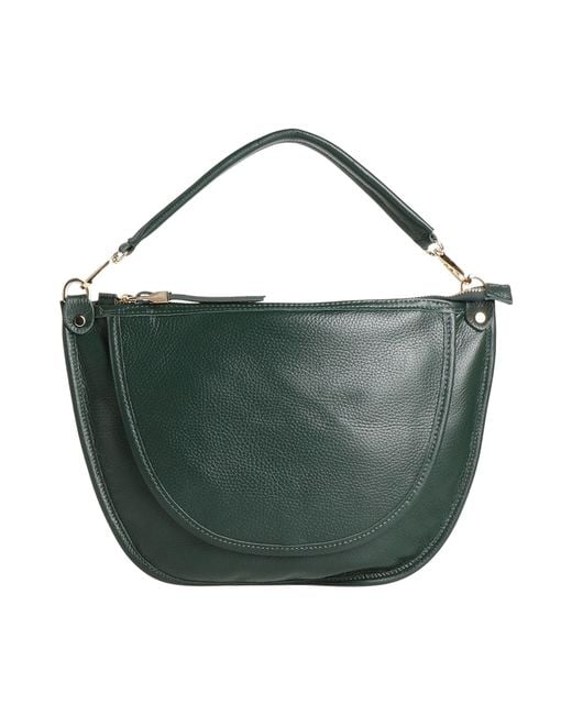 Laura Di Maggio Green Dark Handbag Leather