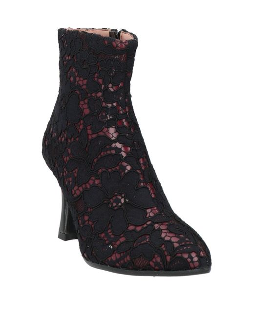 Divine Follie Black Ankle Boots Textile Fibers