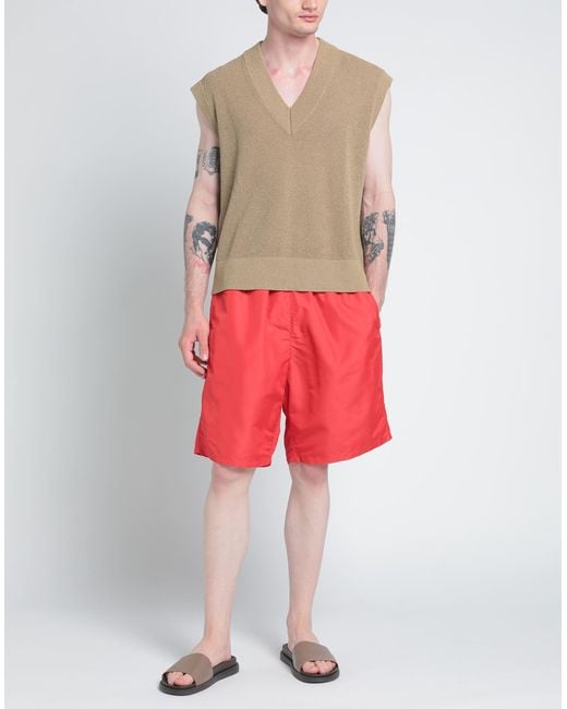 Versace Red Beach Shorts And Trousers for men