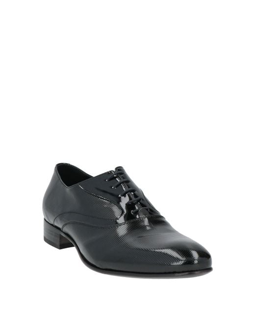 F.LLI CESETTI Black Lace-Up Shoes Leather for men
