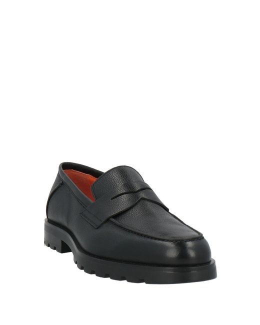 Santoni Black Loafers Leather for men