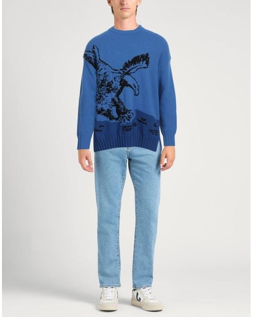 Emporio Armani Blue Sweater Wool, Polyamide for men