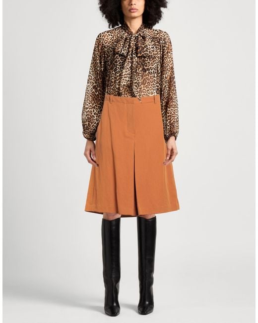 Dries Van Noten Orange Midi Skirts
