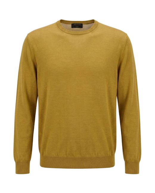 Gran Sasso Green Khaki Sweater Virgin Wool, Silk for men