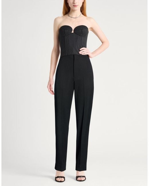 Victoria Beckham Black Pants Polyester, Virgin Wool