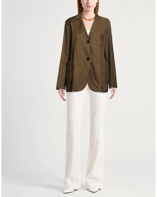 Paltò Brown Cristina Star Military Blazer Cotton, Polyester
