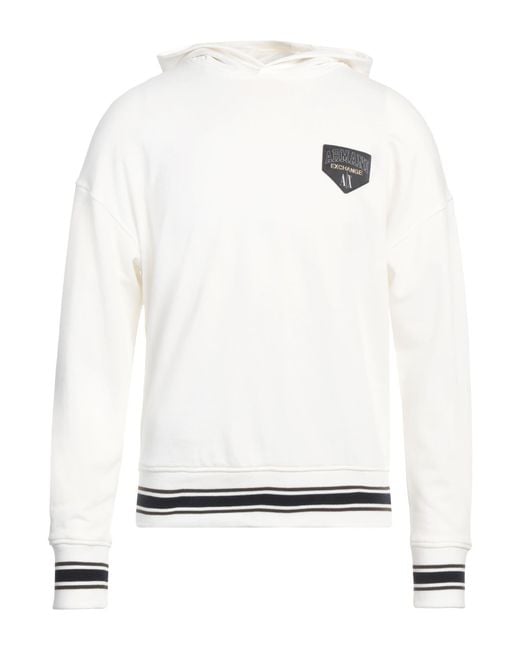 ARMANI EXCHANGE White Sweatshirt Cotton, Polyester, Elastane for men