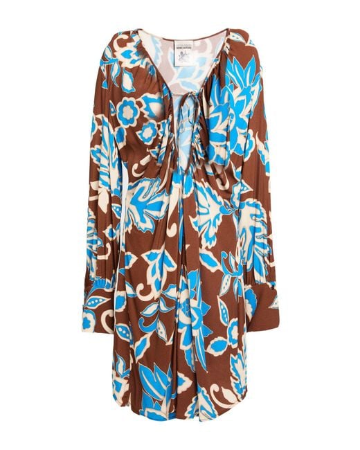 Semicouture Blue Mini Dress Viscose