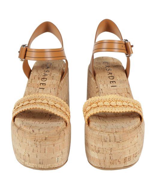 Casadei Natural Camel Mules & Clogs Leather