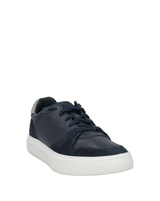 Geox Blue Sneakers Leather, Textile Fibers for men