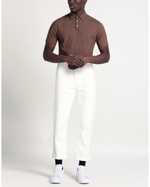 Modfitters White Pants Cotton, Elastane for men