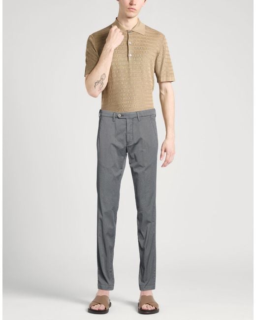 Michael Coal Gray Pants Cotton, Polyester, Elastane for men