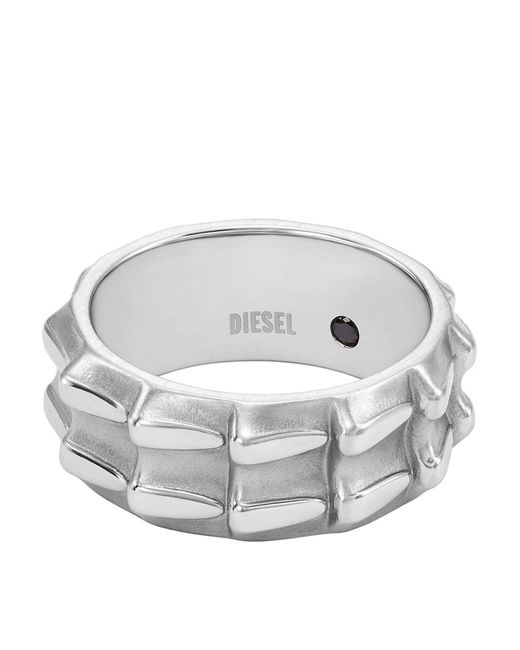 DIESEL Gray Ring for men