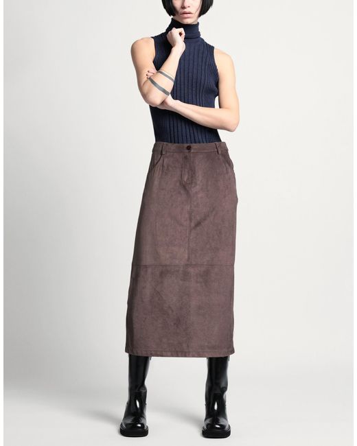 Purotatto Brown Midi Skirt