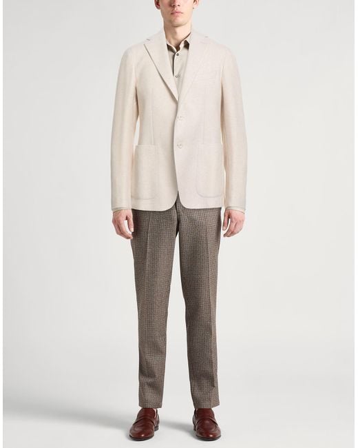 Tagliatore Natural Ivory Blazer Virgin Wool, Polyamide for men