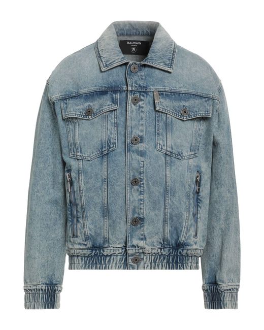 Balmain Blue Denim Outerwear for men