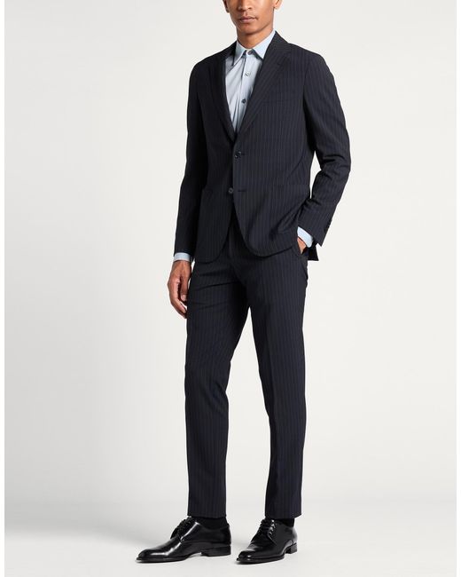 Lardini Blue Midnight Suit Wool, Polyester, Elastane for men