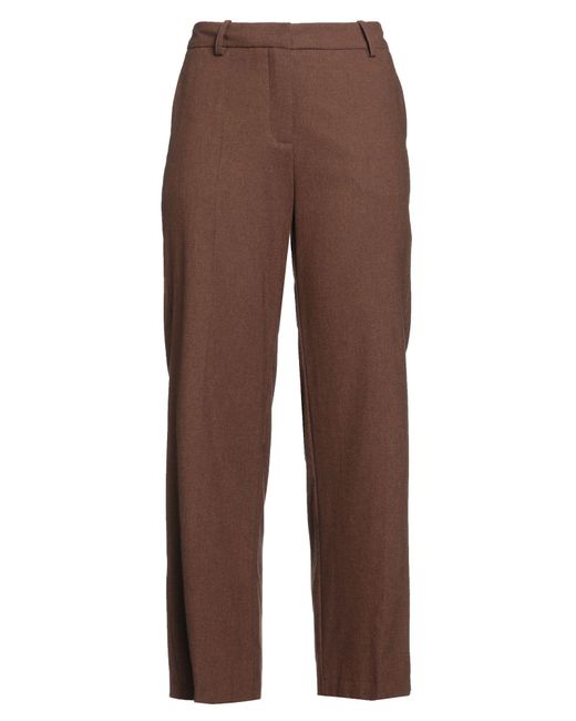 Alysi Brown Crème Pants Viscose, Polyester, Wool, Elastane