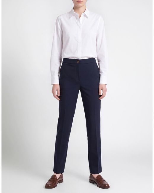 Elena Miro Blue Midnight Pants Cotton, Polyamide, Elastane