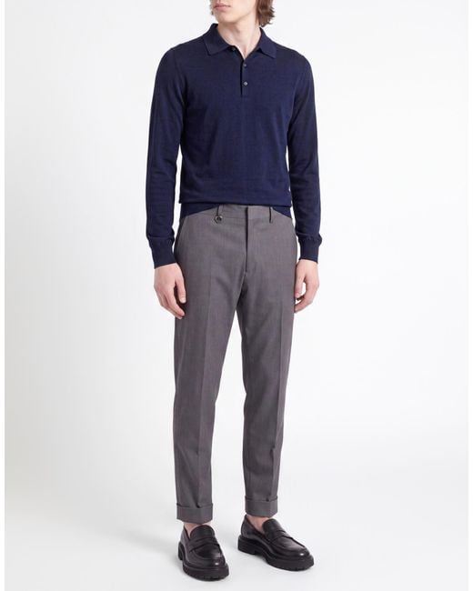 GOLDEN CRAFT 1957 Gray Pants Polyester, Wool, Elastane for men