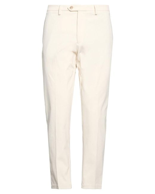 Daniele Alessandrini Natural Ivory Pants Polyester for men