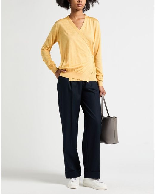 Fabiana Filippi Yellow Cardigan Linen, Silk, Polyamide, Elastane