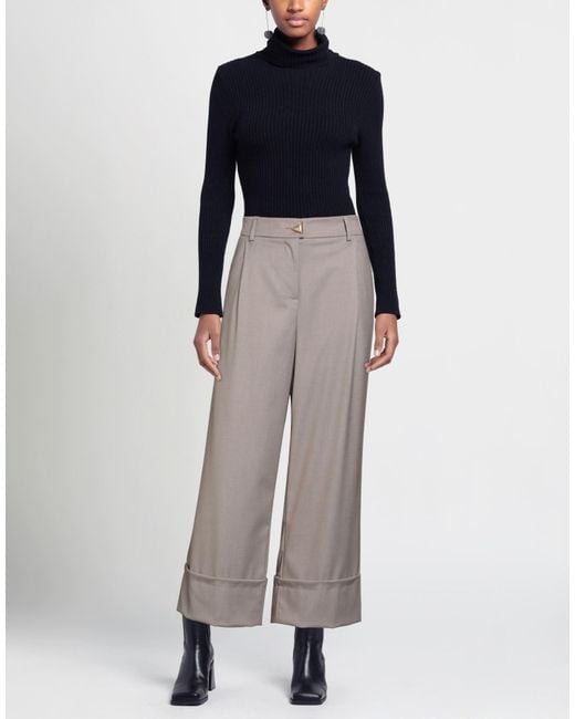 Akep Gray Pants Polyester, Viscose, Elastane