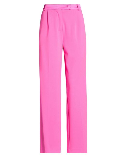 Imperial Pink Fuchsia Pants Polyester, Elastane