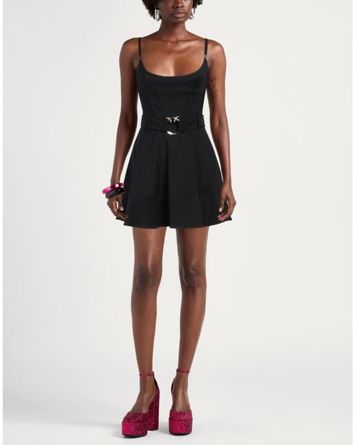 Pinko Black Mini Dress Wool, Polyester, Viscose, Elastane
