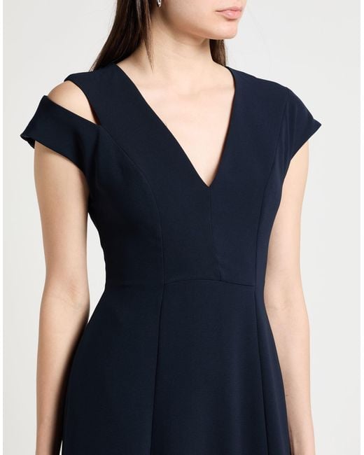 Alpha Studio Blue Midnight Midi Dress Polyester, Elastane