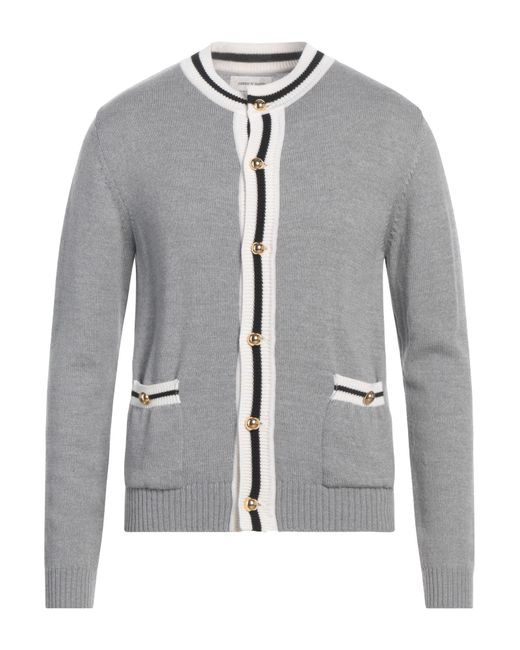 Ernest W. Baker Gray Light Cardigan Virgin Wool for men