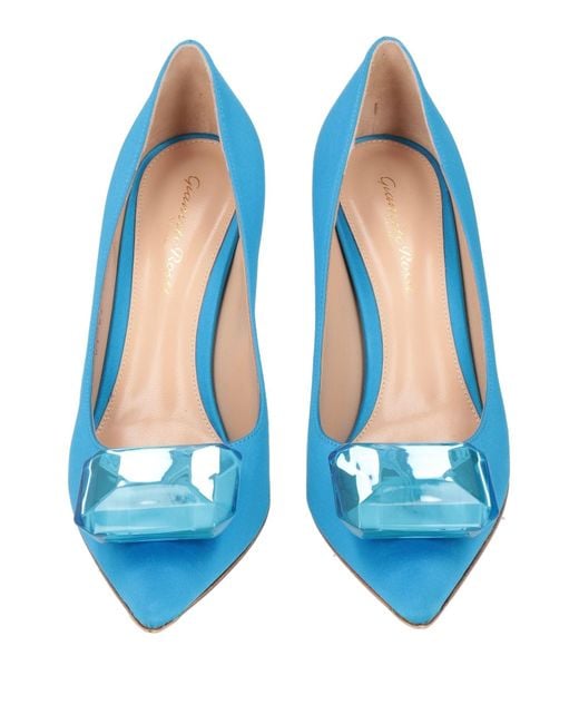 Gianvito Rossi Blue Pumps Textile Fibers