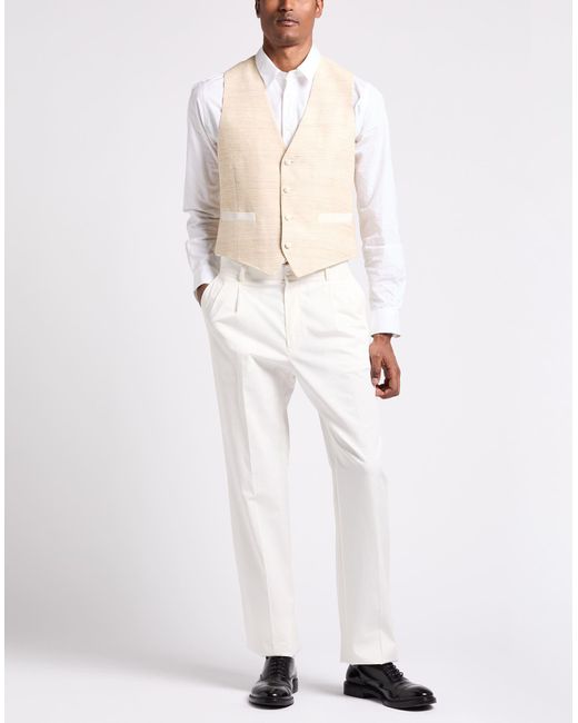 Lardini White Tailored Vest Silk, Polyester for men