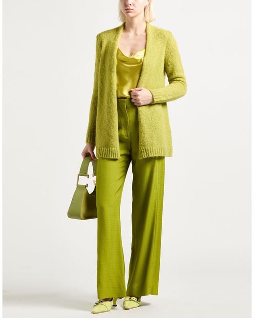 ALESSIA SANTI Yellow Cardigan Alpaca Wool, Polyamide, Wool, Viscose, Metallic Fiber