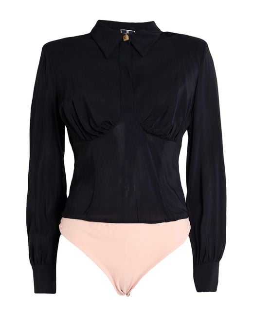Elisabetta Franchi Blue Bodysuit Viscose, Elastane