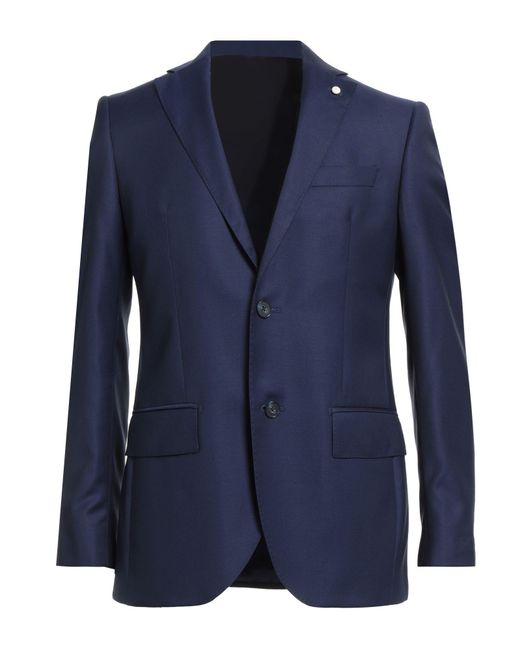 Luigi Bianchi Men's Blue Blazer Wool