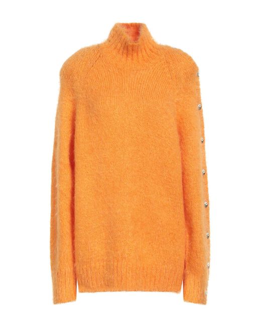 ROTATE BIRGER CHRISTENSEN Orange Yin Yang Buttoned Knit Sweater