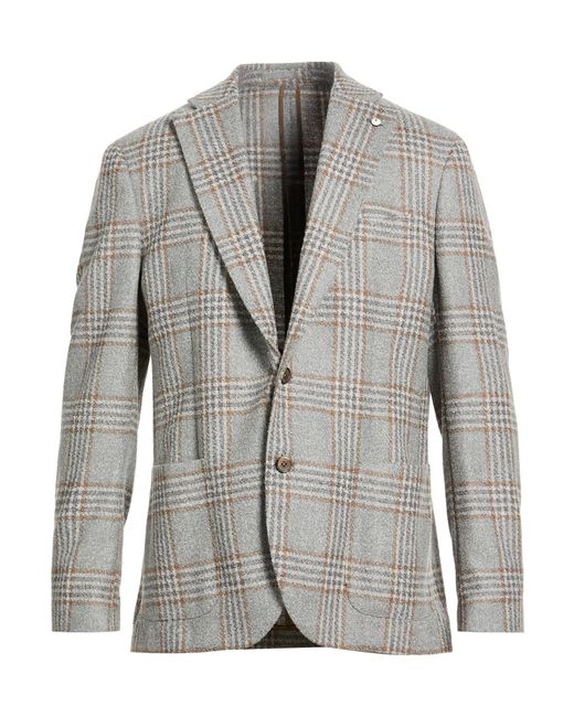 L.b.m. 1911 Gray Blazer Wool, Polyester for men