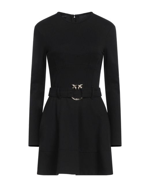Pinko Black Mini Dress Viscose, Polyamide, Elastane