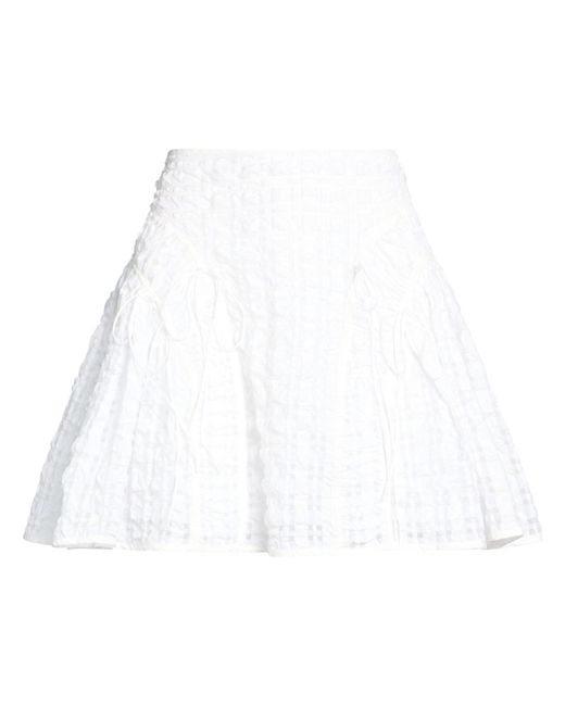 CECILIE BAHNSEN White Mini Skirt Polyester, Polyamide