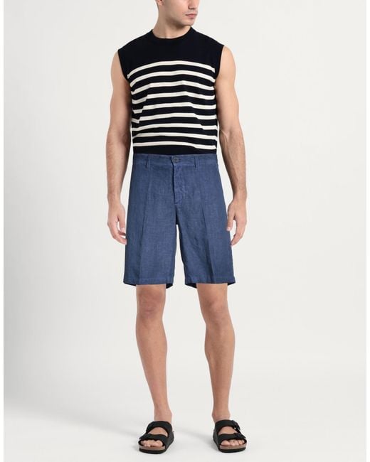 120% Lino Blue Shorts & Bermuda Shorts Linen for men