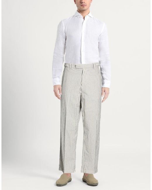 Messagerie Gray Pants Cotton, Linen for men