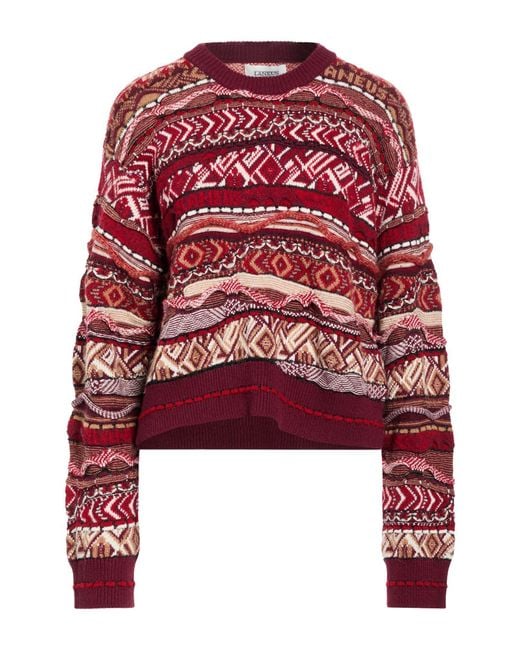 Laneus Red Burgundy Sweater Polyamide, Alpaca Wool, Polyacrylic, Textile Fibers, Virgin Wool