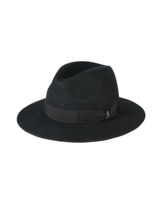 Borsalino Black Hat Wool for men