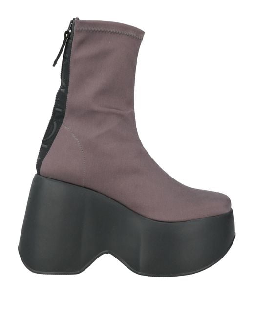 Vic Matié Women's Brown Charcoal Ankle Boots Textile Fibers