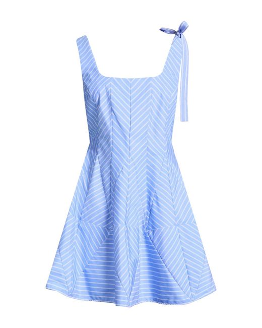 Sandro Blue Mini Dress Polyester, Cotton
