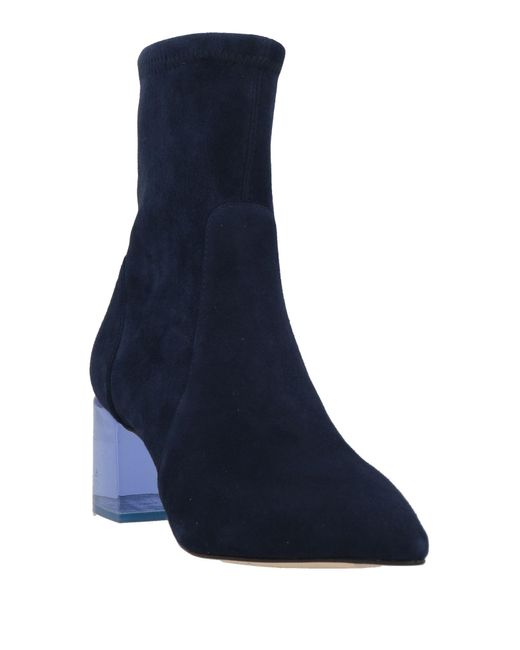 Stuart Weitzman Blue Midnight Ankle Boots Leather