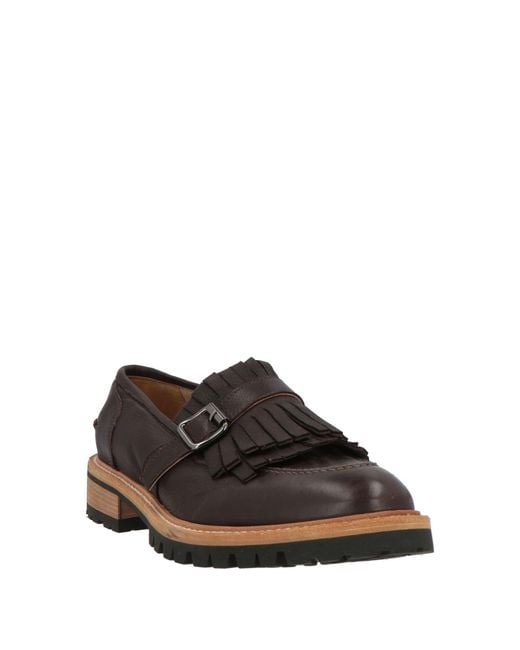 Eleventy Brown Dark Loafers Leather for men