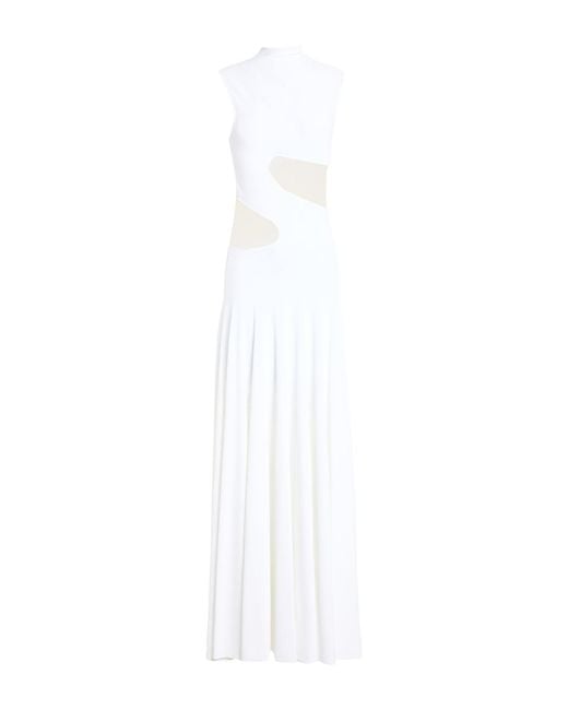 Alaïa White Maxi Dress Viscose, Polyester