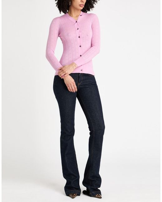 Ferragamo Pink Cardigan Virgin Wool